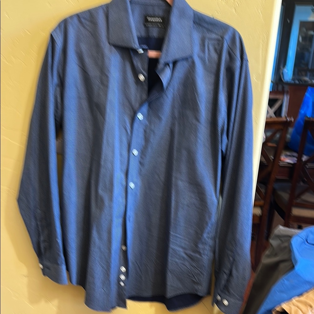 Esquire Blue Pattern Button Down Shirt